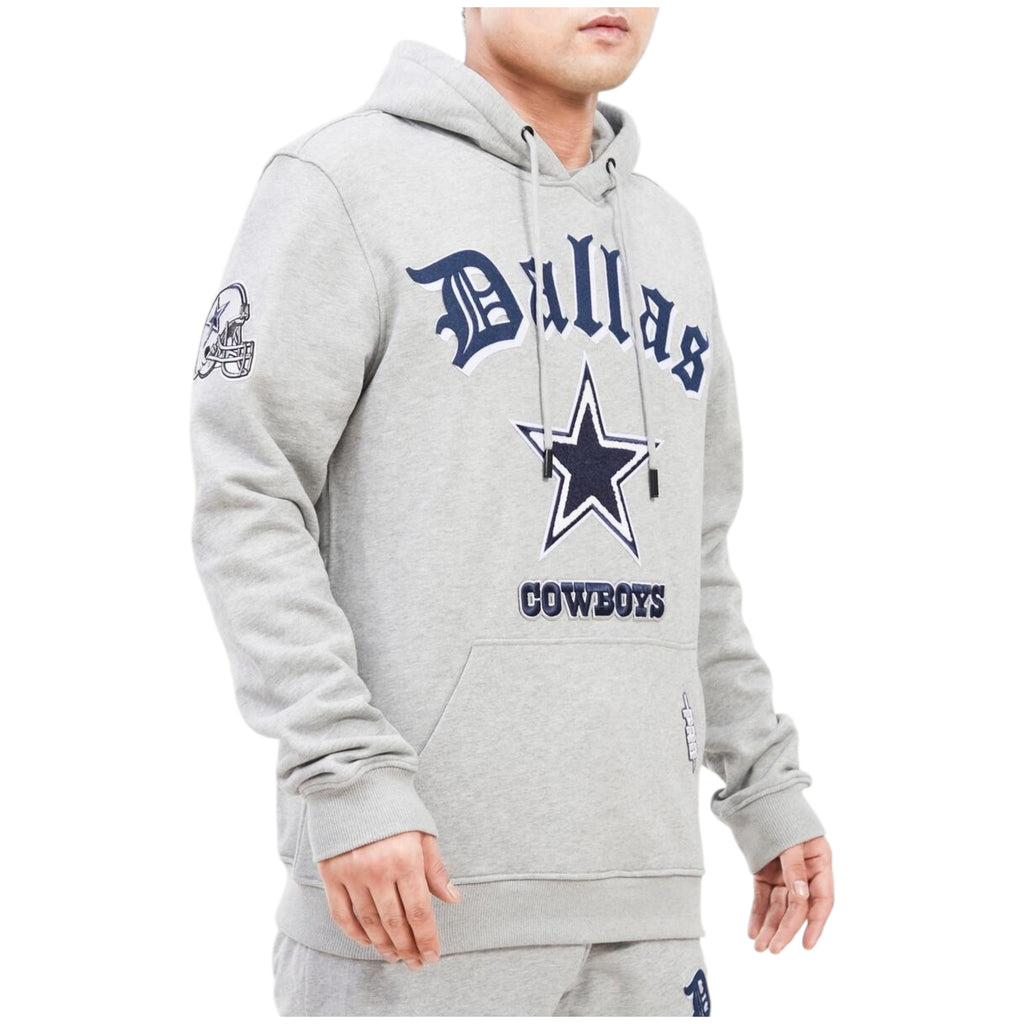 Dallas Cowboys Old English Pullover Hoodie In Grey