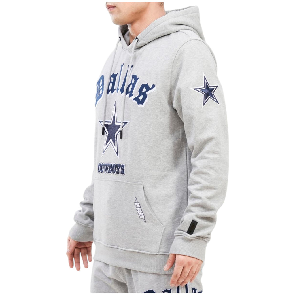 Dallas Cowboys Old English Pullover Hoodie In Grey