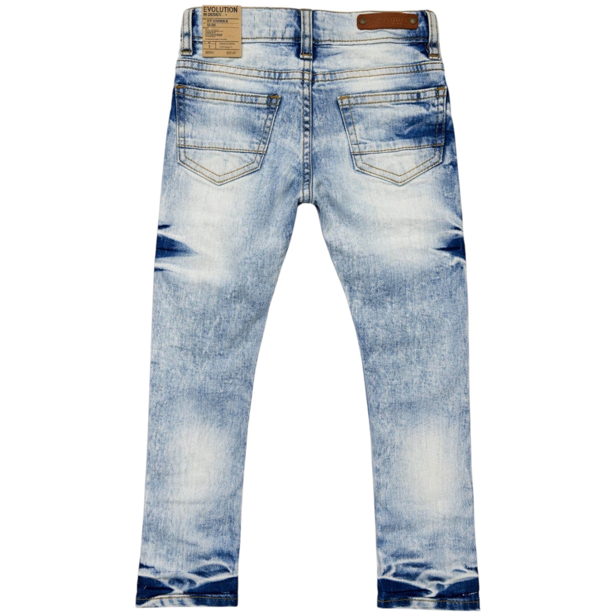 Kids Slim Fit Blowout Biker Distressed Denim In Ice Blue