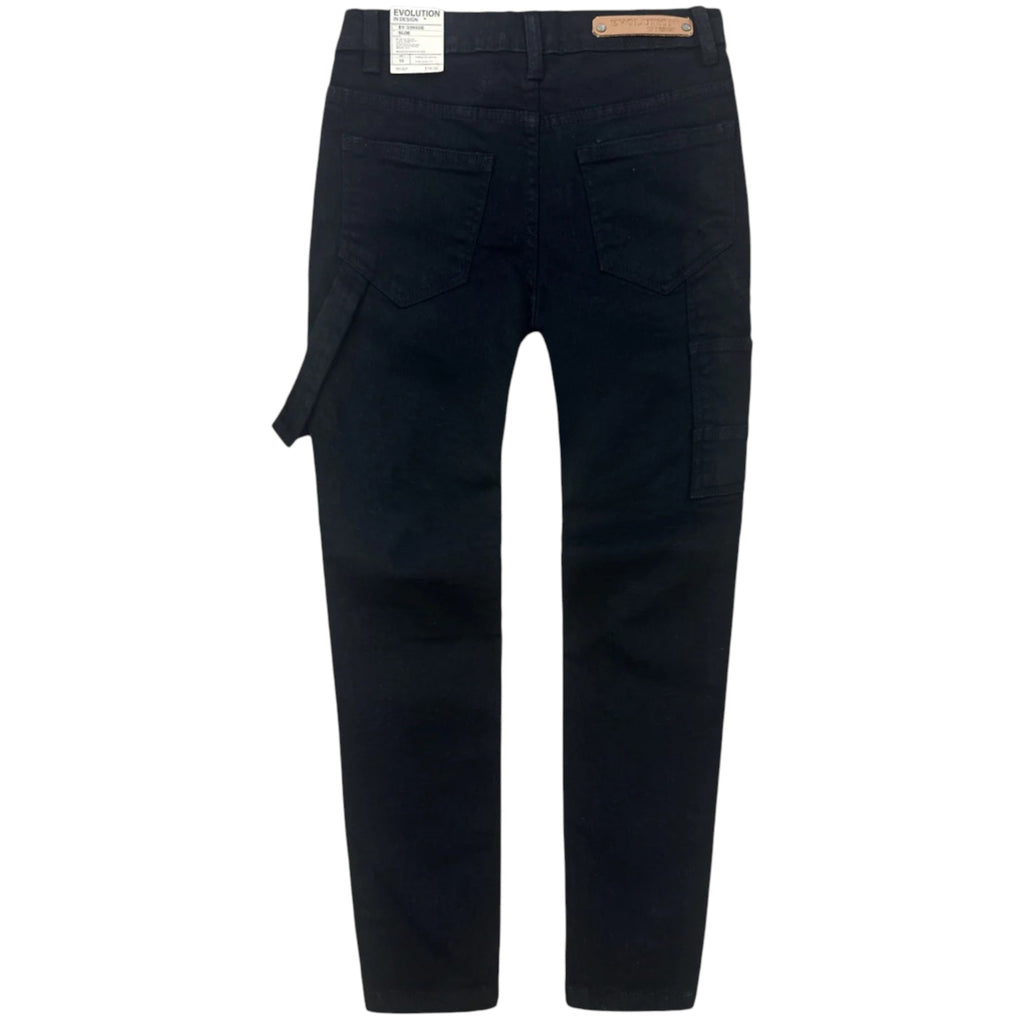 Kids Slim Fit Worked Up Denim In Jet Black