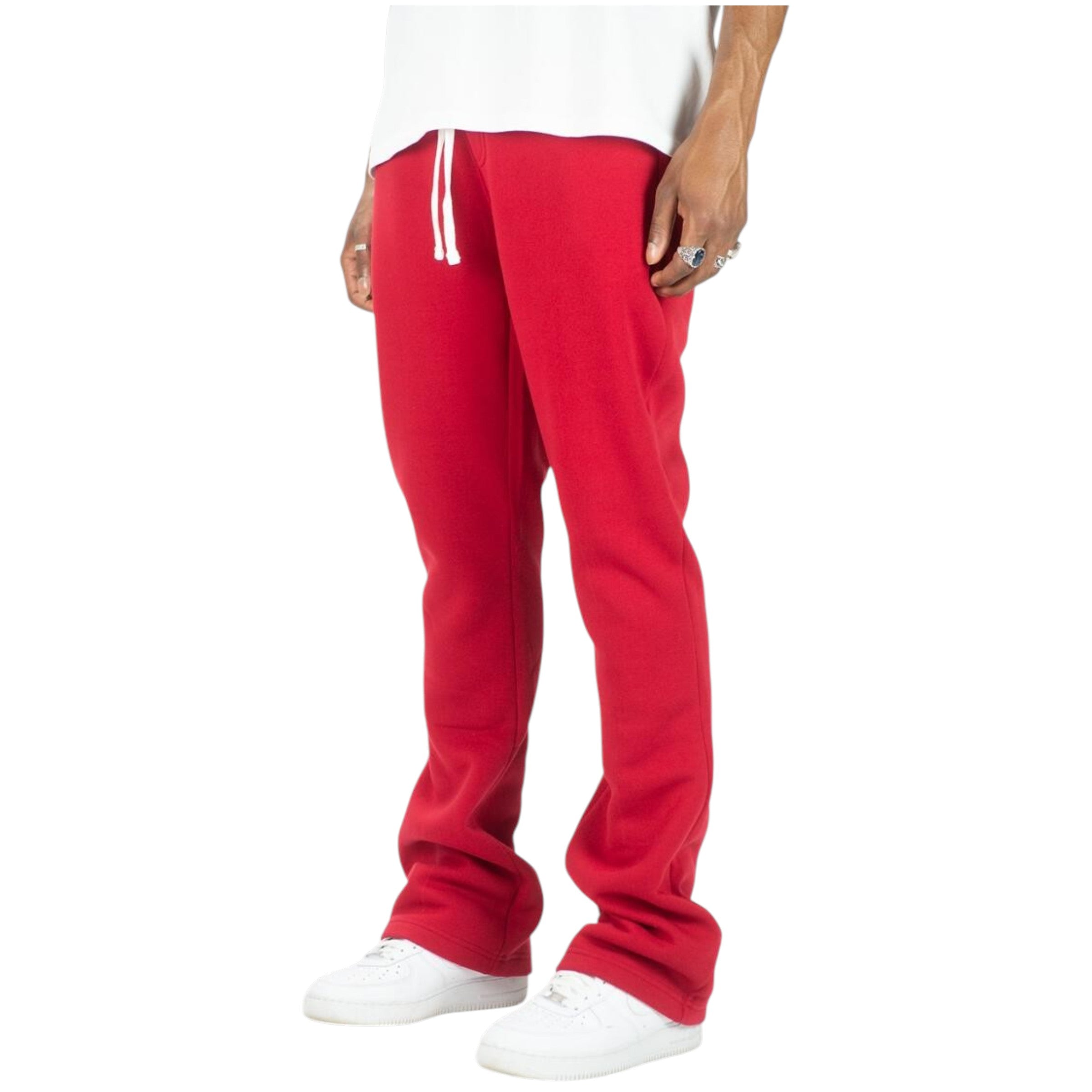 Men's Essential Stacked Sweatpants in Red