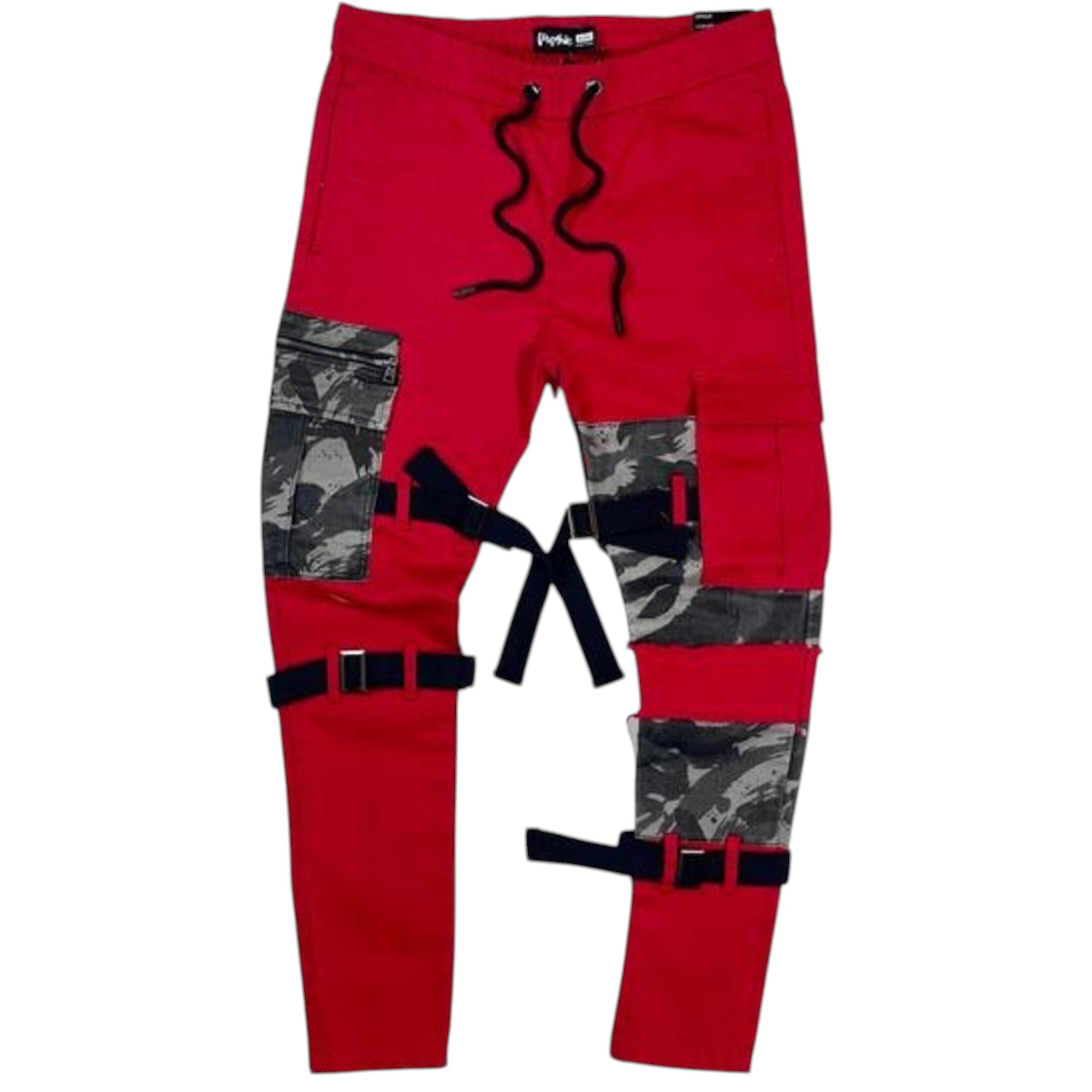 Slim Fit Cargo Pants In Red