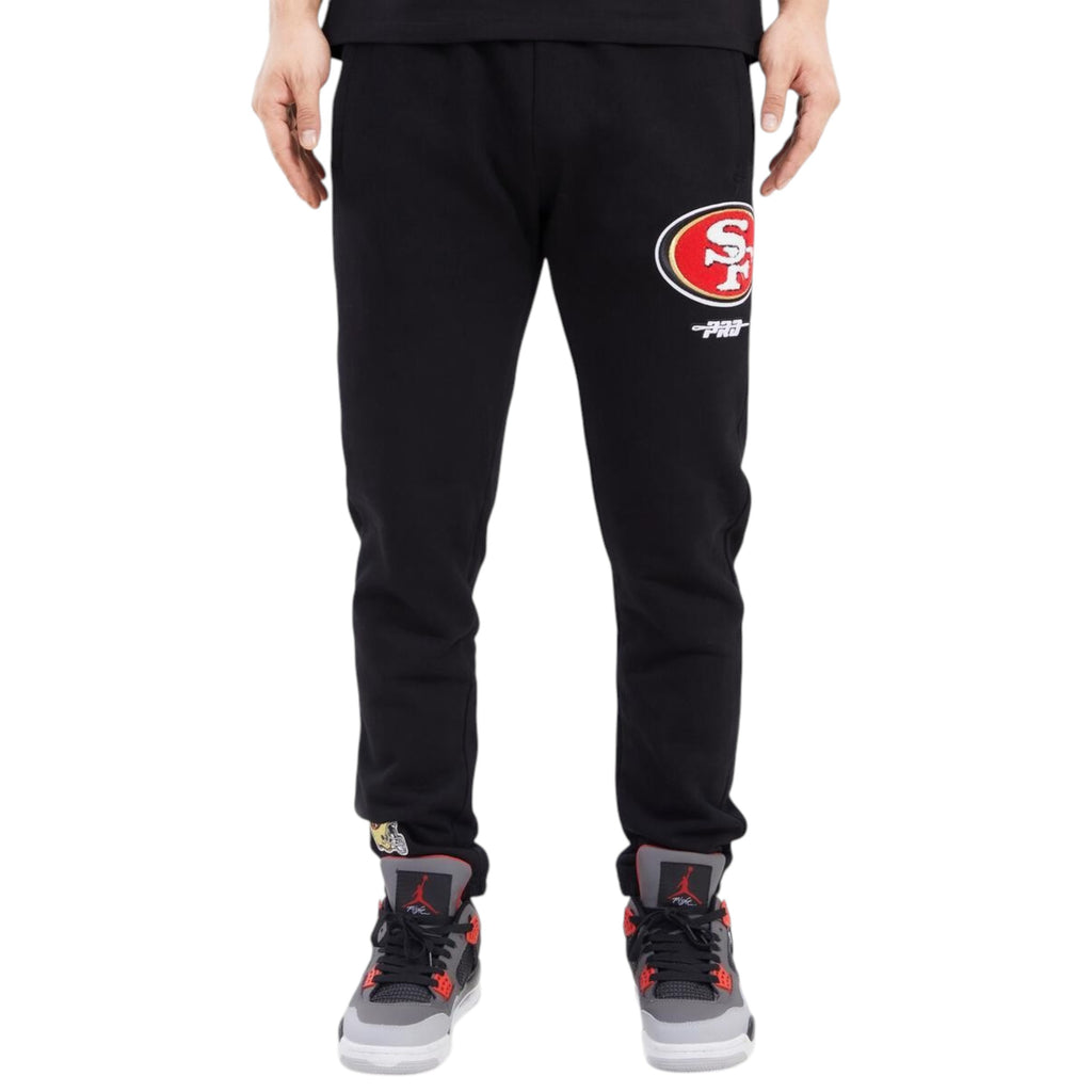 Slim Straight 49ers Mash Up Logo Sweatpants In Black