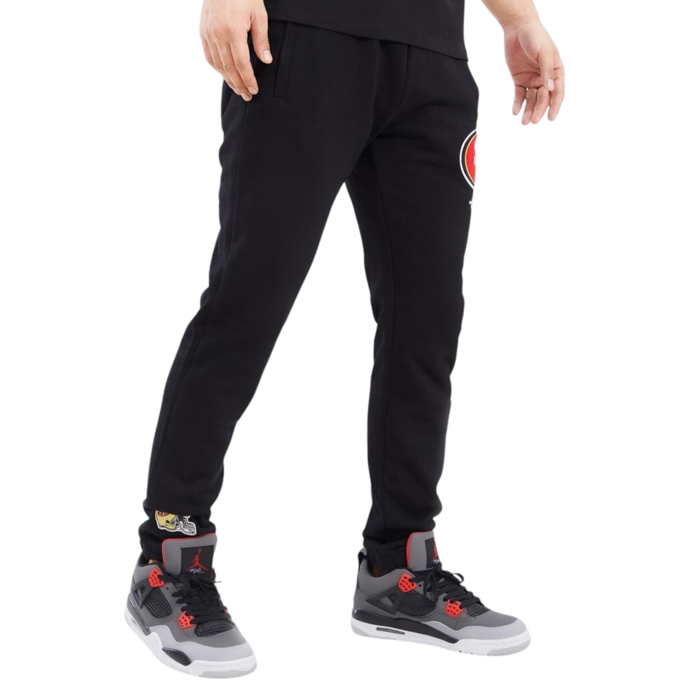 Slim Straight 49ers Mash Up Logo Sweatpants In Black