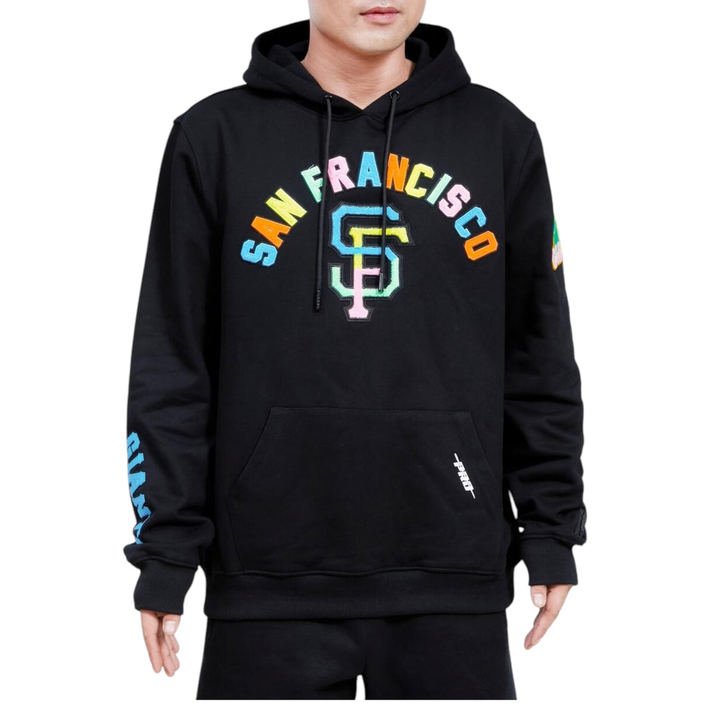 San Francisco Giants Washed Neon Logo Pullover Hoodie In Black