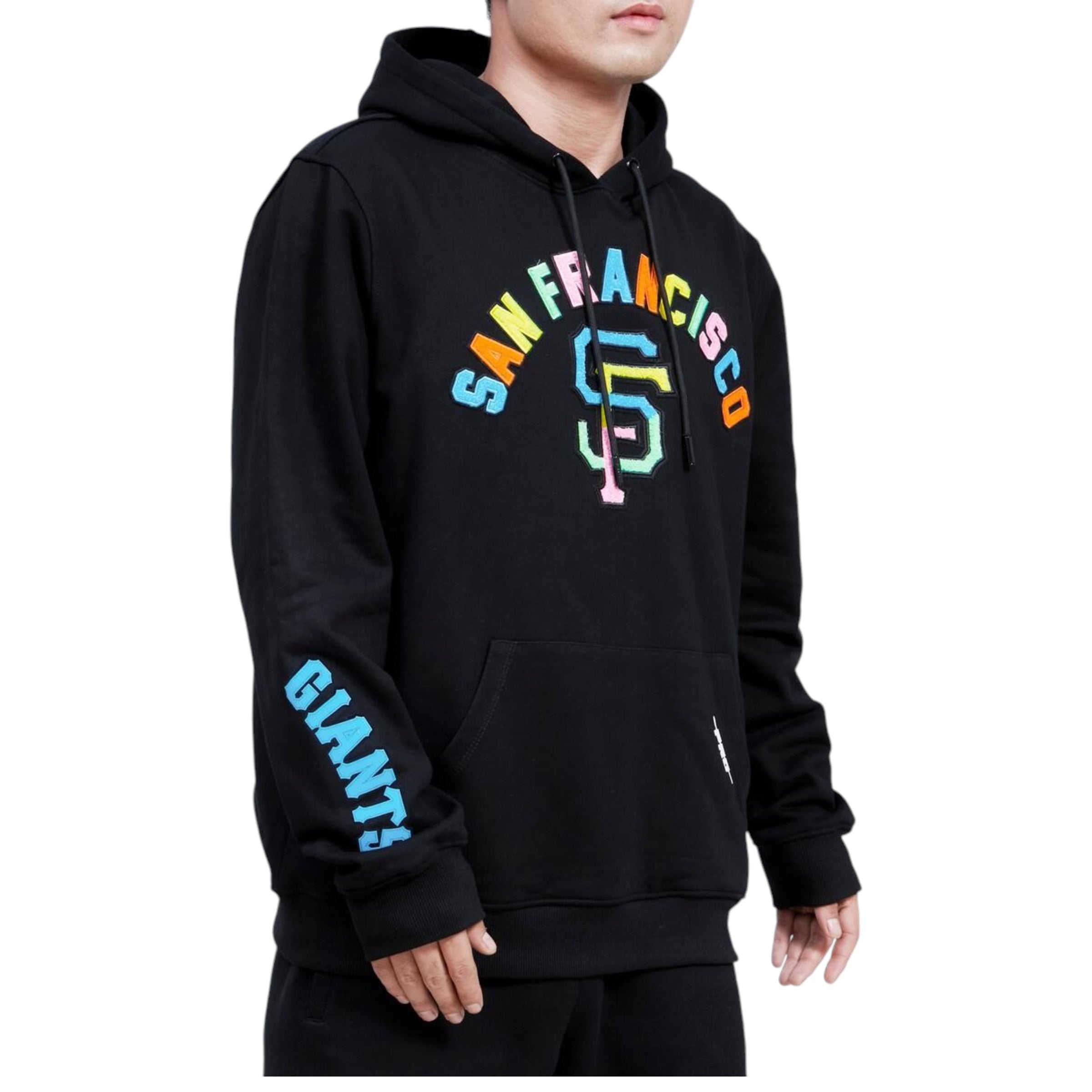 San Francisco Giants Washed Neon Logo Pullover Hoodie In Black