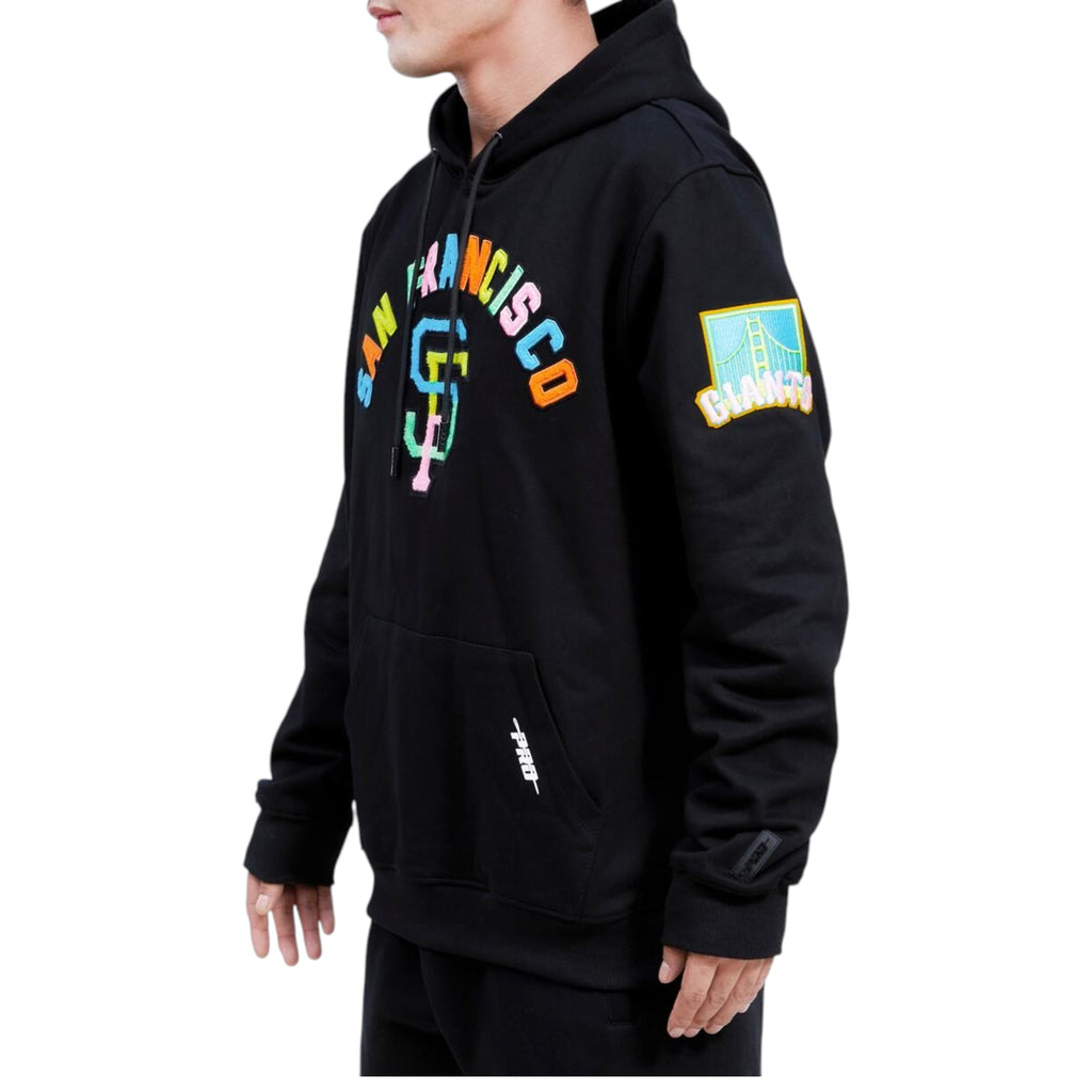 San Francisco Giants Washed Neon Logo Pullover Hoodie In Black
