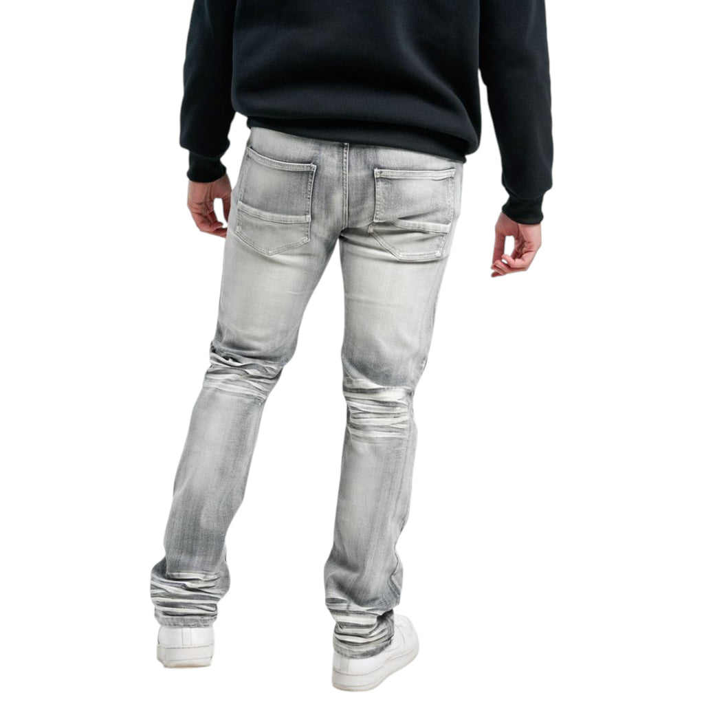 Men's Slim Straight Stretch Denim in Grey