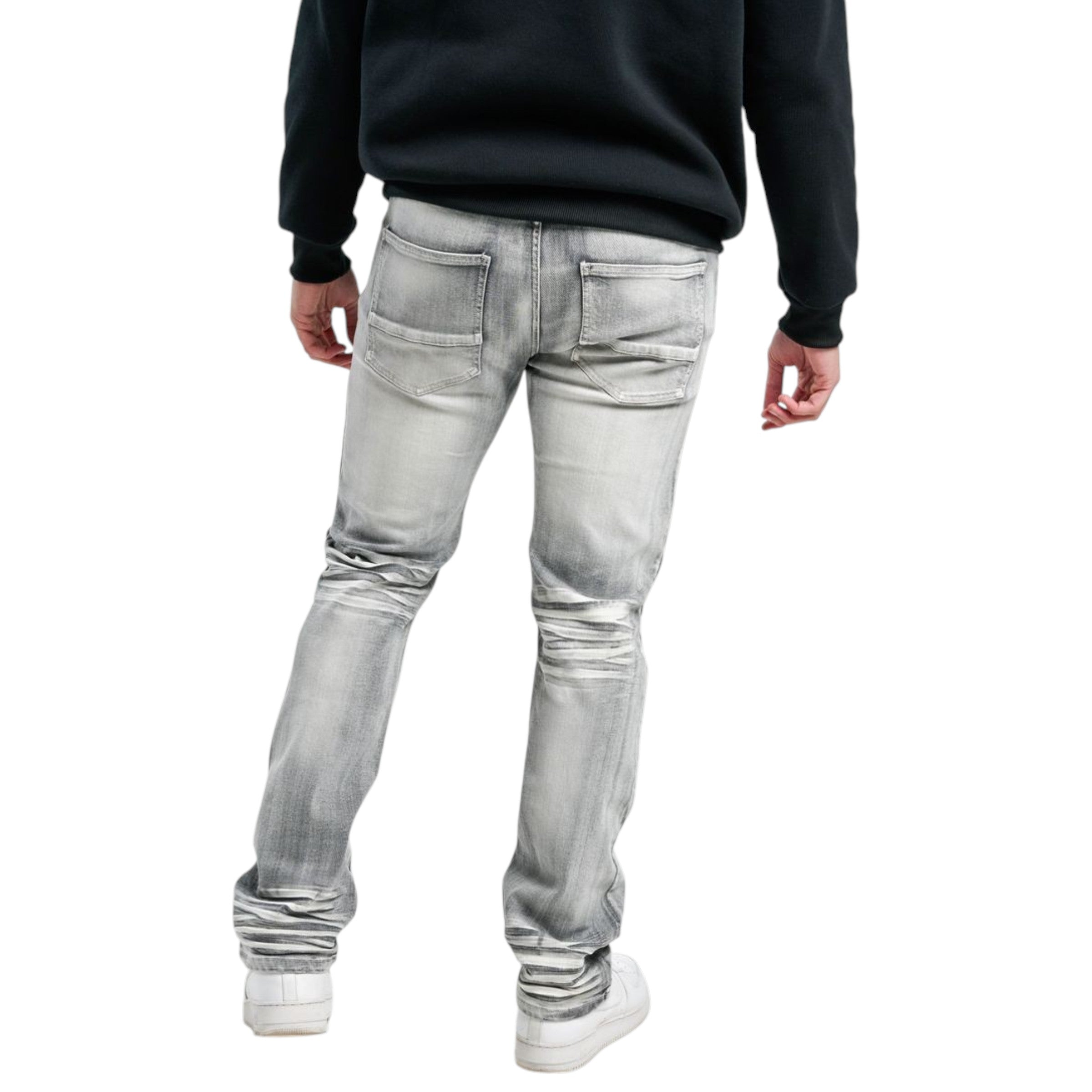 Men's Slim Straight Stretch Denim in Grey