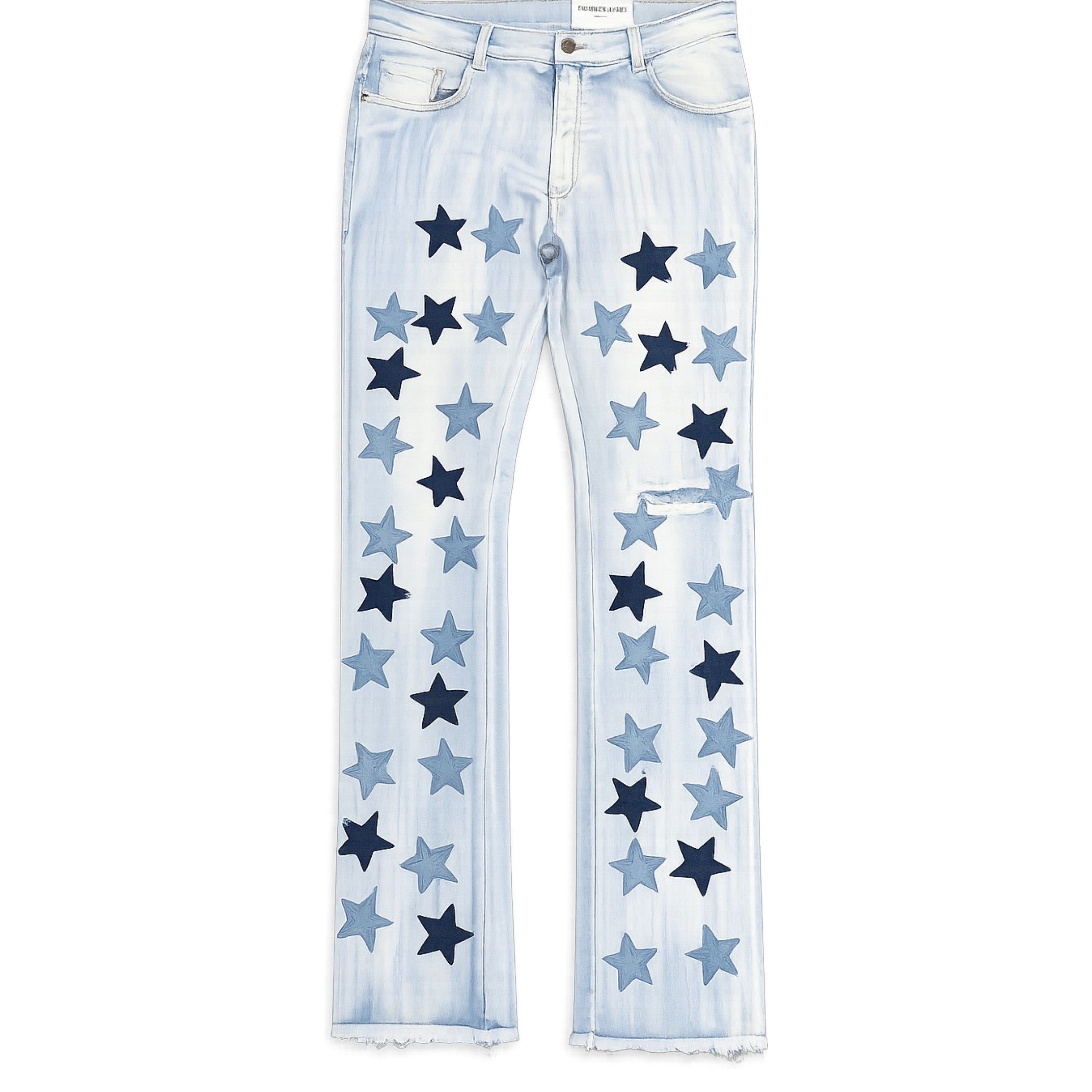 Men's Stars Stacked Flared Denim In Ice Blue