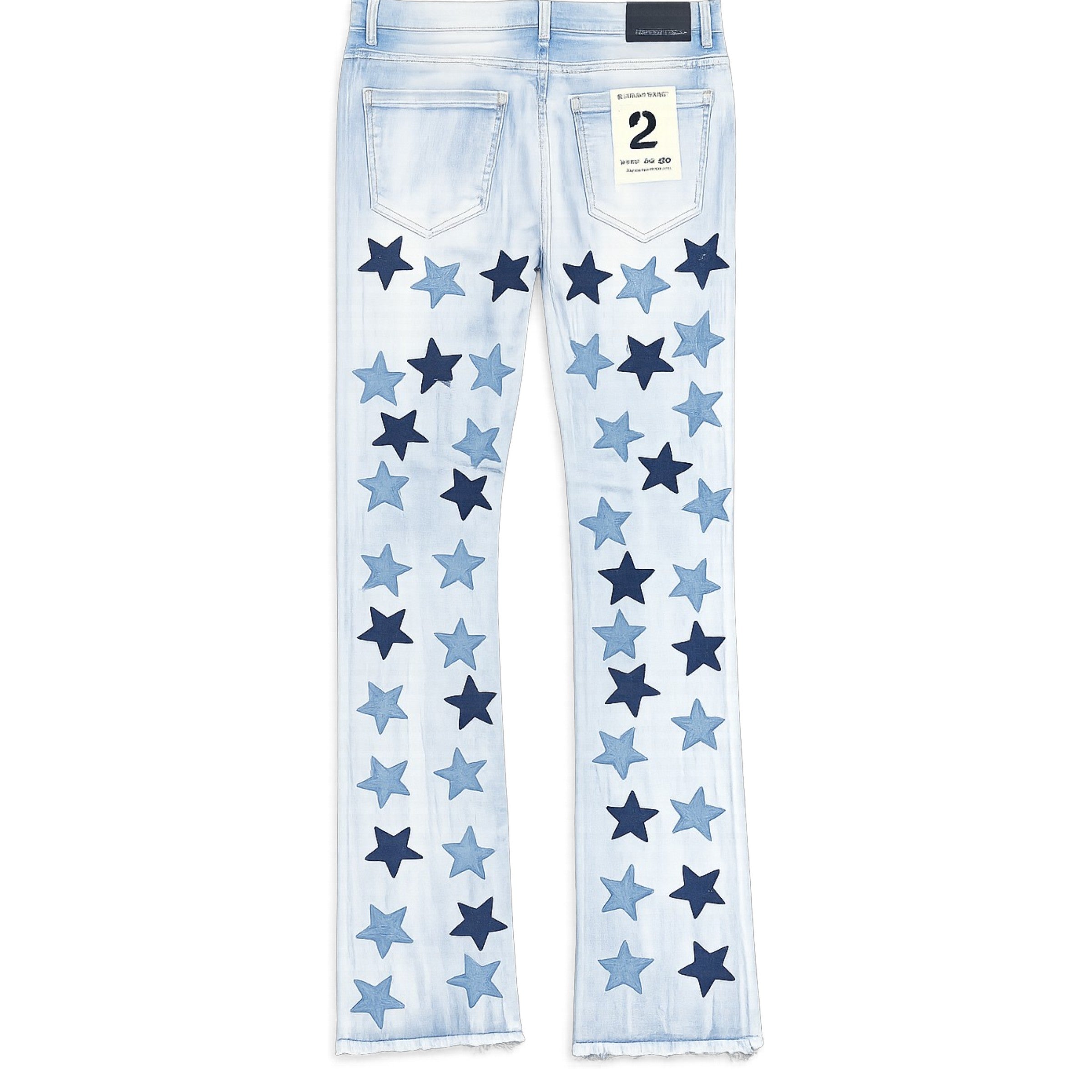Men's Stars Stacked Flared Denim In Ice Blue