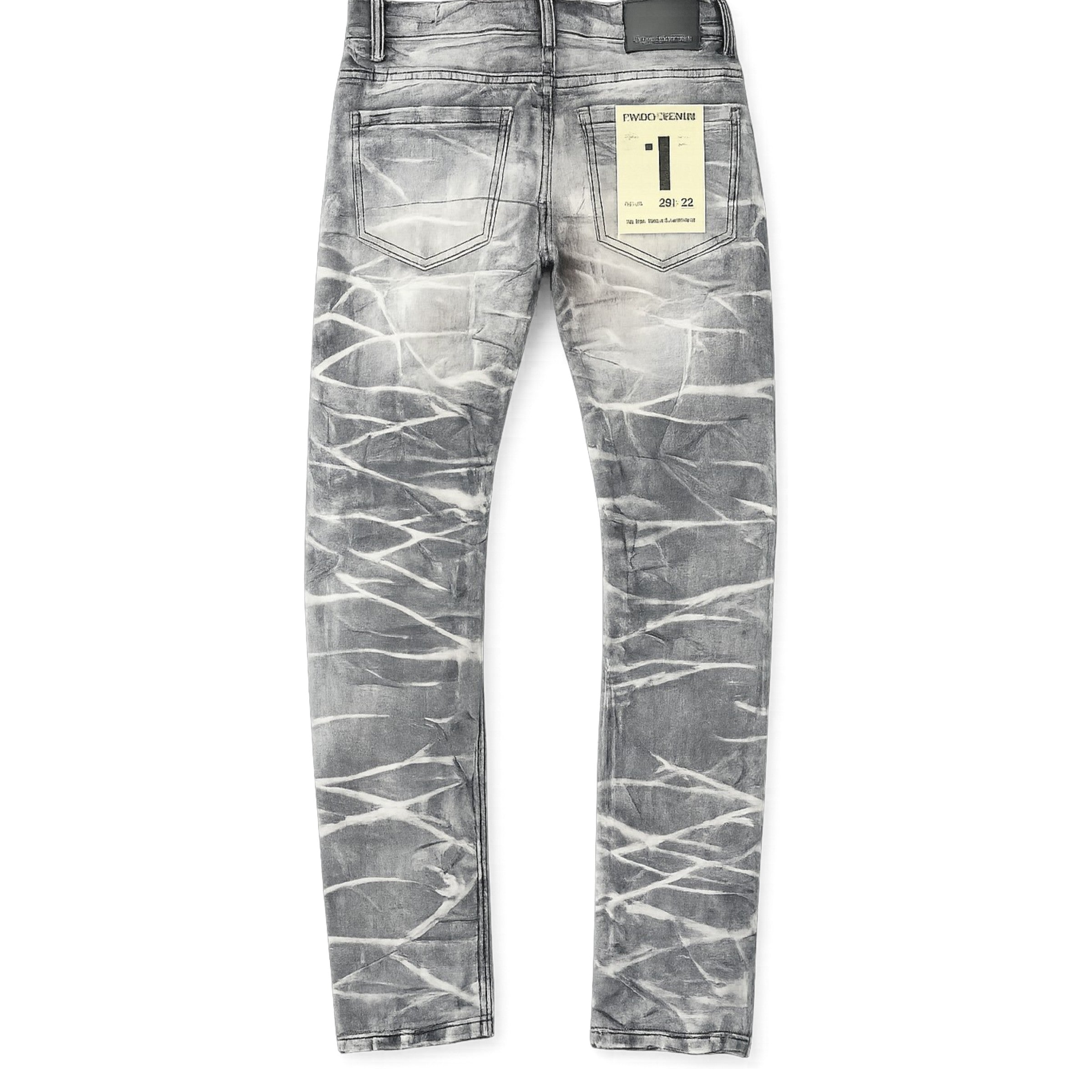 Men's Slim Fit Crystal Distressed Denim In Washed Black And Red