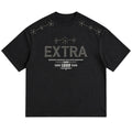 Men's Extra Ordinary Oversized Studded Rhinestones Tee In Black