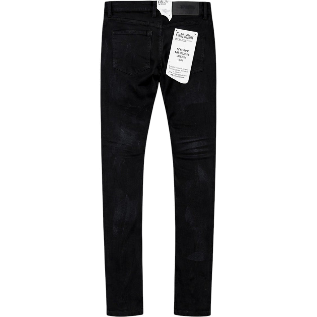 Kids Slim Fit Rock The Bells Distressed Denim In Jet Black