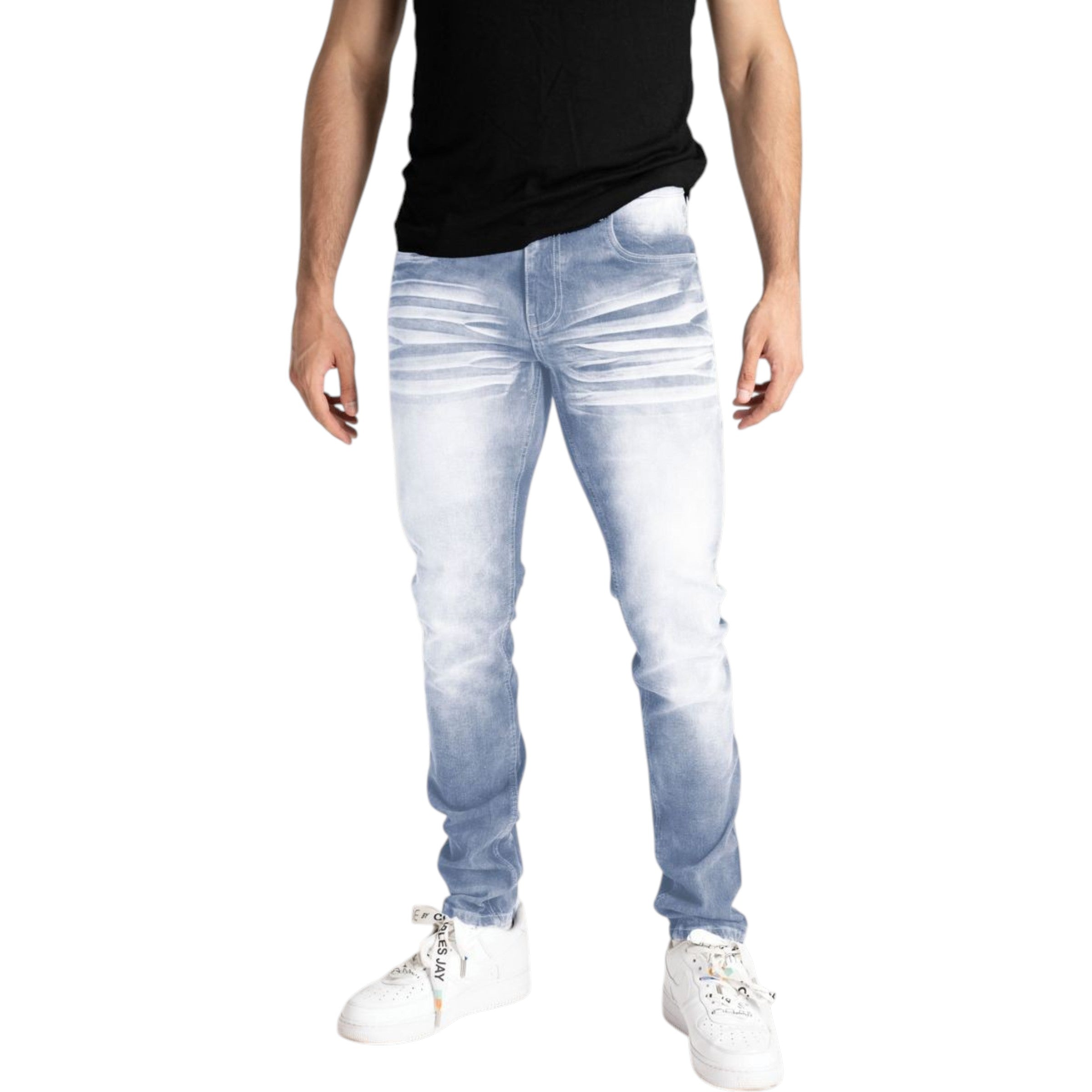 Men's Slim Fit Basic Stretch Denim In Light Sandblast