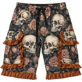 Skulls Tapestry Shorts In Multi Color