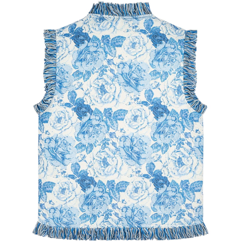 Flowers Tapestry Vest In Blue