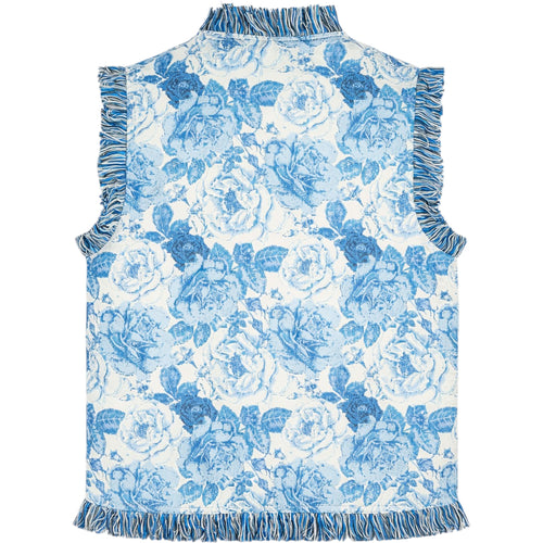 Flowers Tapestry Vest In Blue