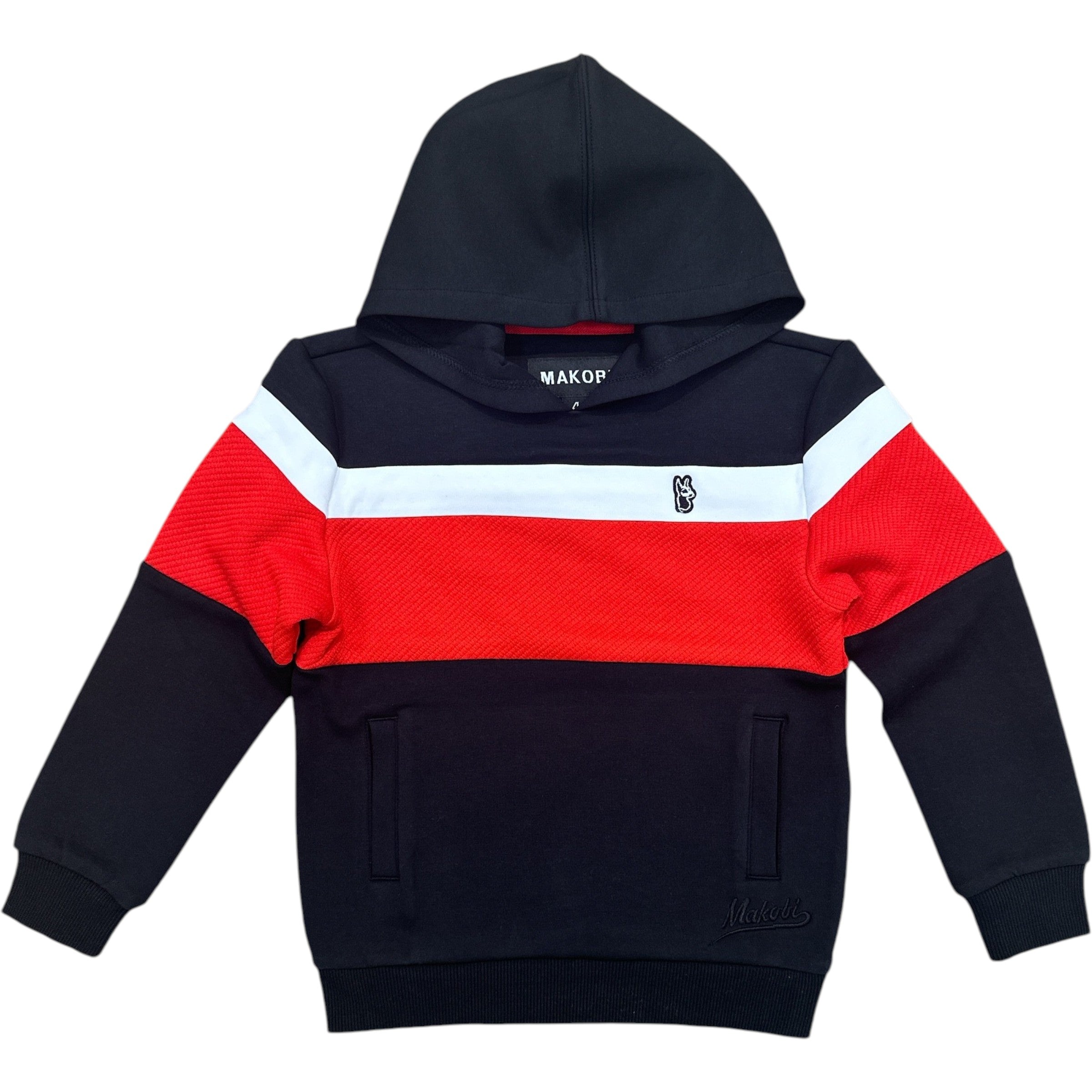 Kids Monogram Hoodie In Black
