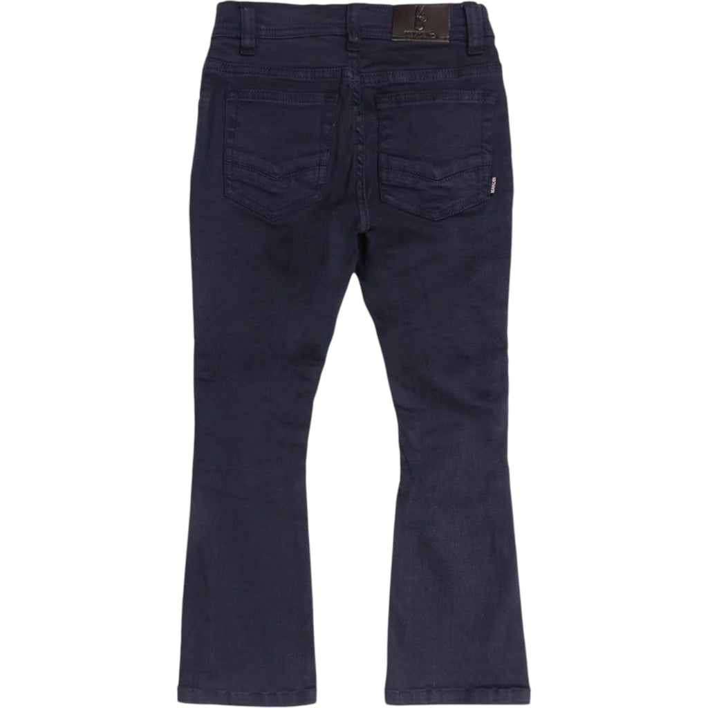 Navy blue jeans on a white background