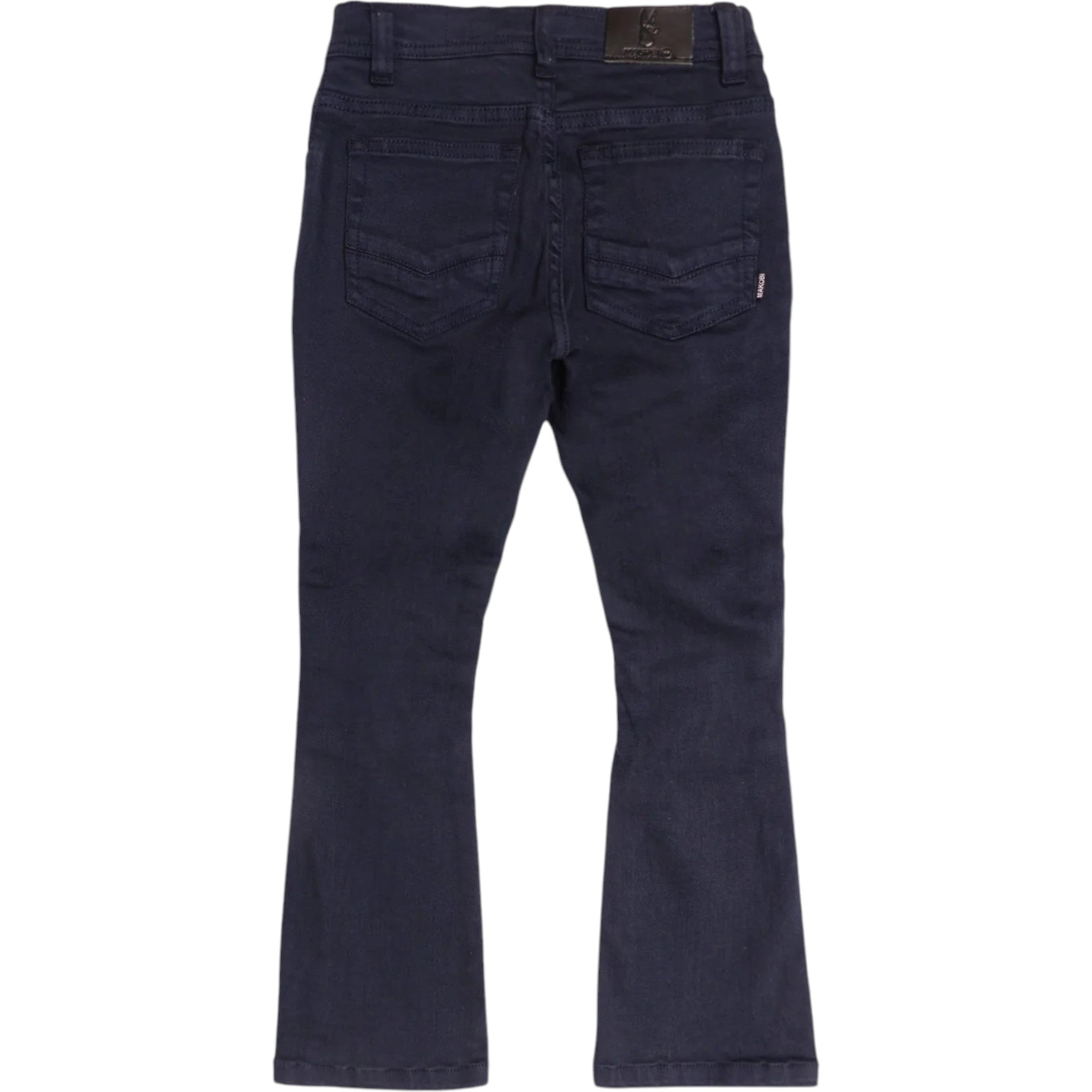 Navy blue jeans on a white background