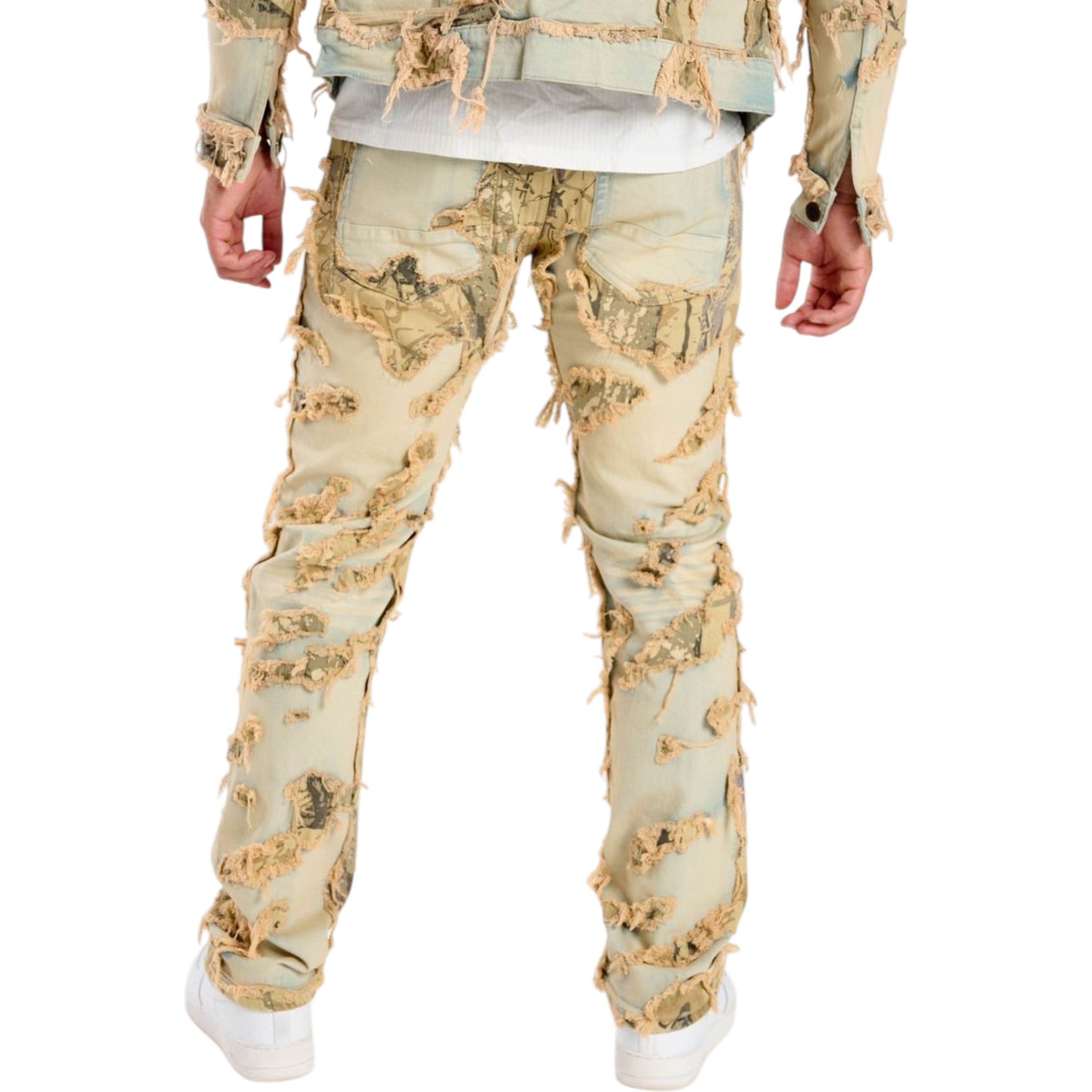Men's Slim Straight Distressed Pattern Denim In Tint
