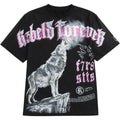 Forever Cropped Tee With Rhinestones In Black