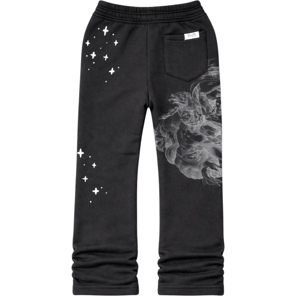 Kids Divine Stacked Joggers Black
