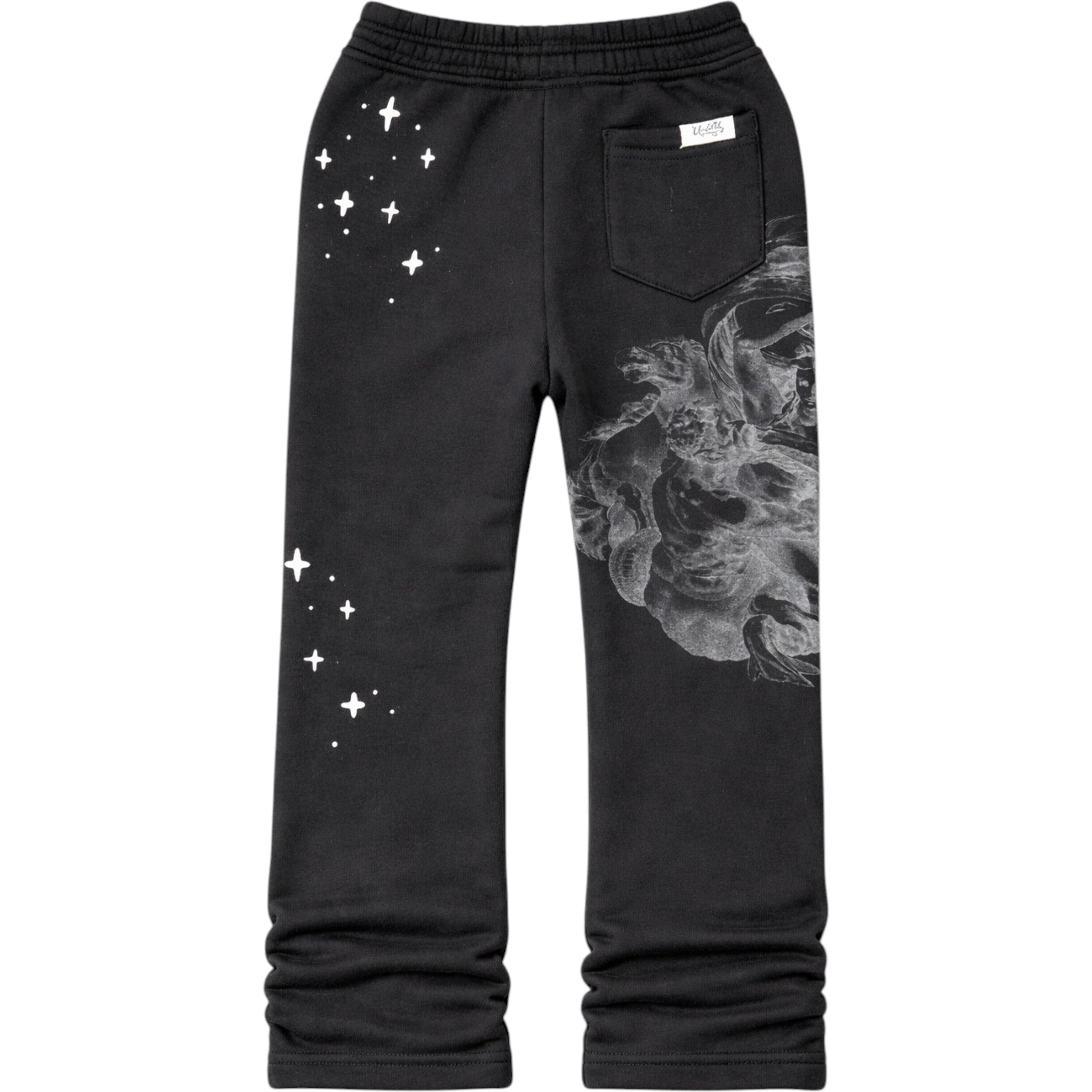 Kids Divine Stacked Joggers Black
