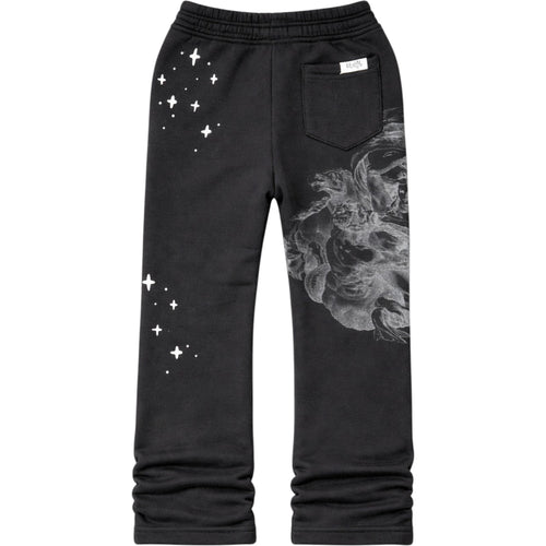 Kids Divine Stacked Joggers Black
