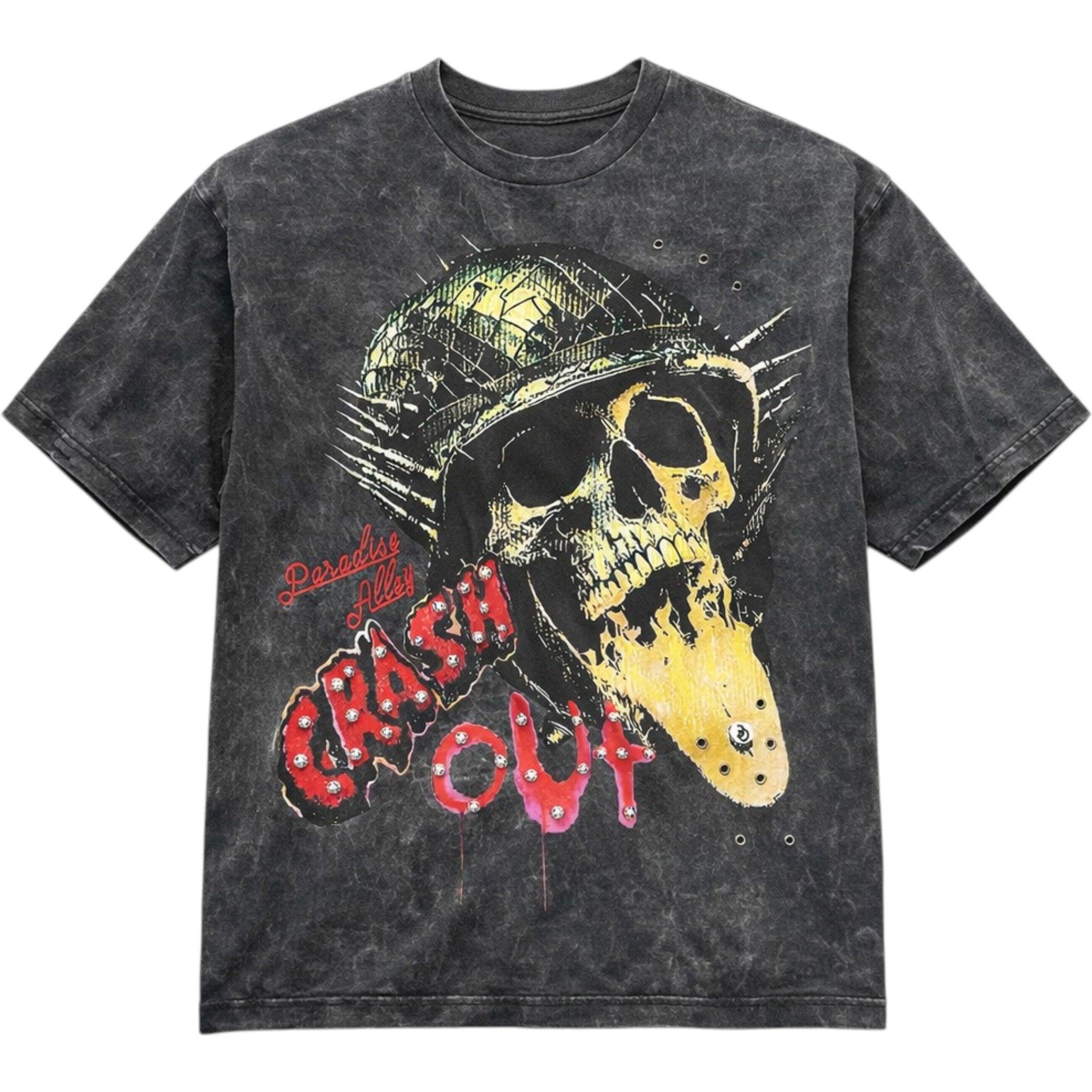 Crash Out Oversized Cropped Tee In Acid Black