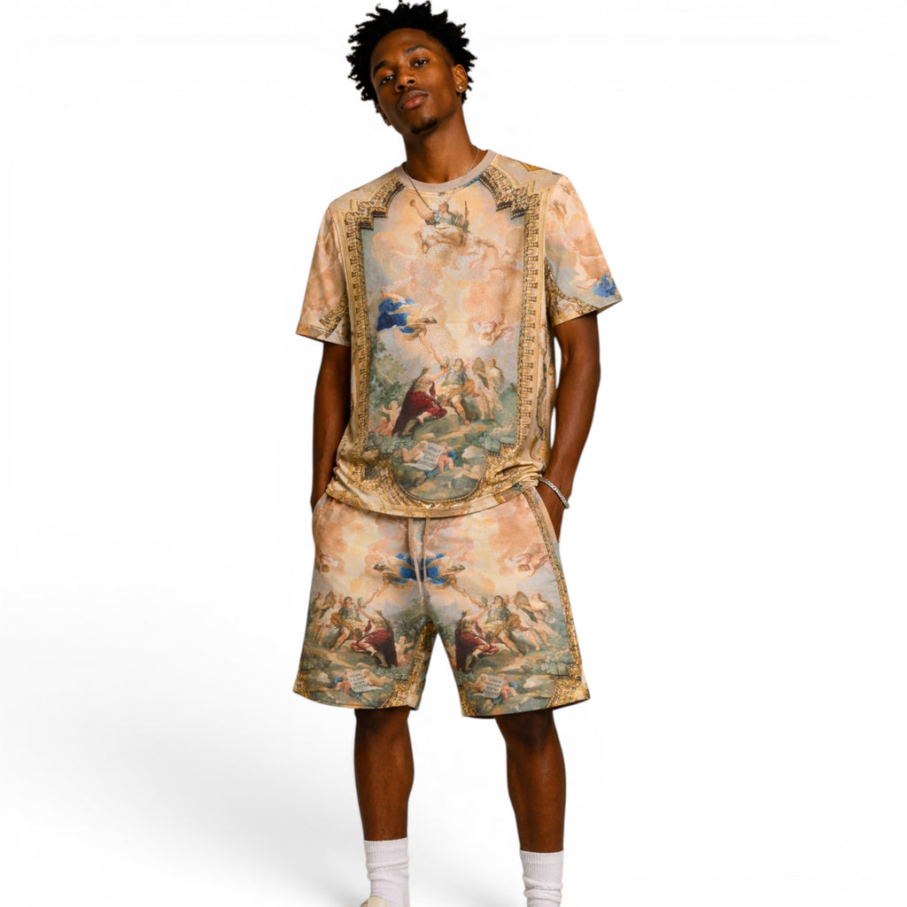 Men's Rise Above Premium All Over Print With Rhinestones Tee