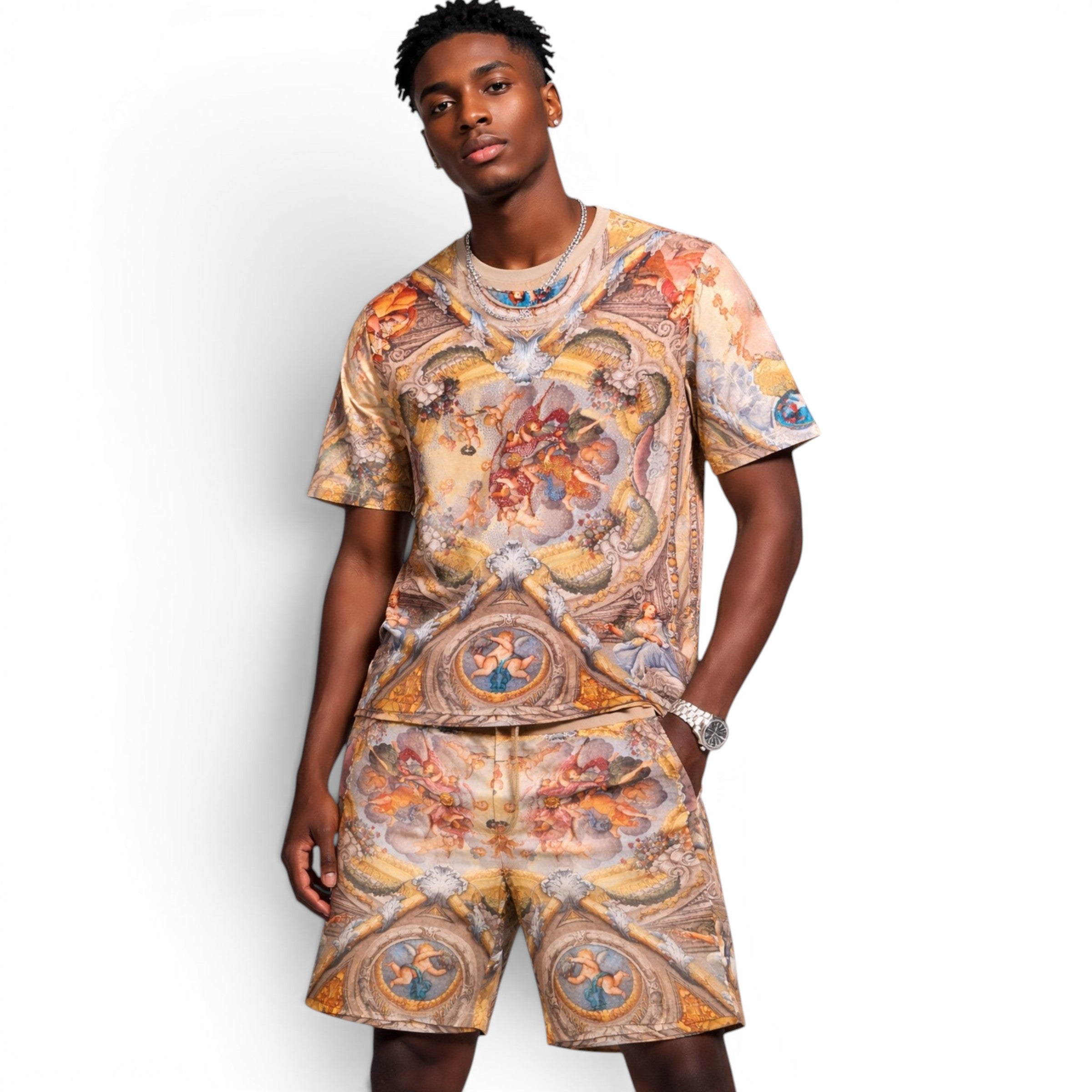 Men's Heavenly Premium All Over Print With Rhinestones Tee