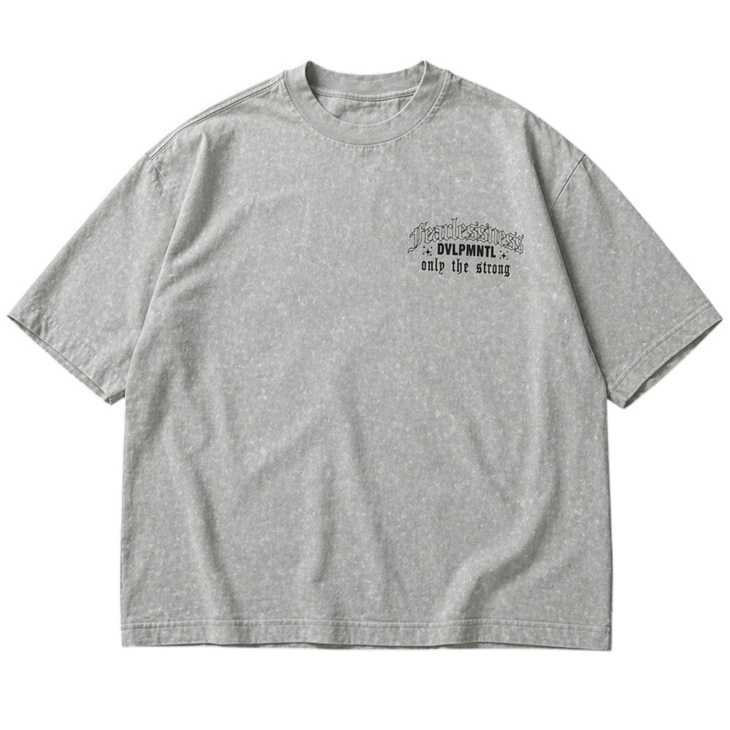 Men's Cropped T-shirt Fearlessness in Gray