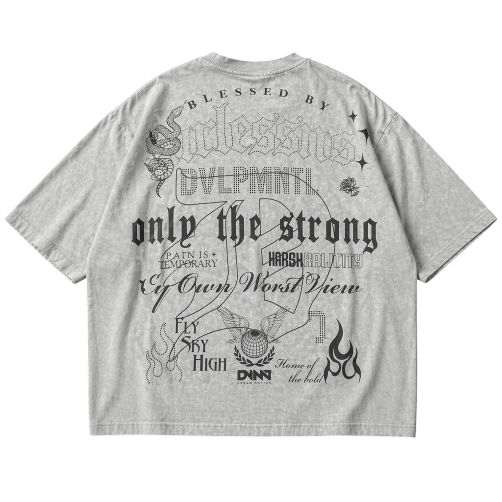 Men's Cropped T-shirt Fearlessness in Gray