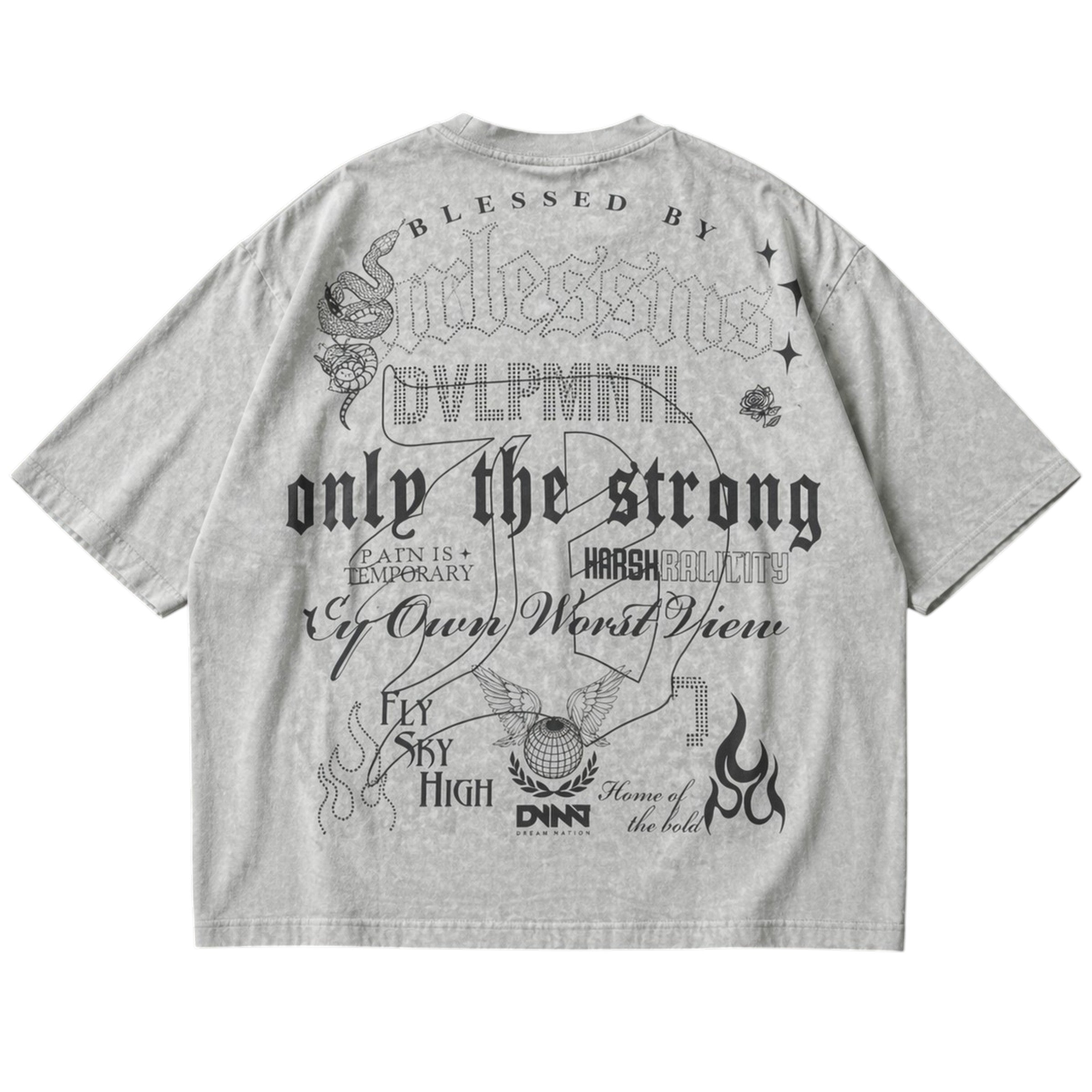 Men's Cropped T-shirt Fearlessness in Gray