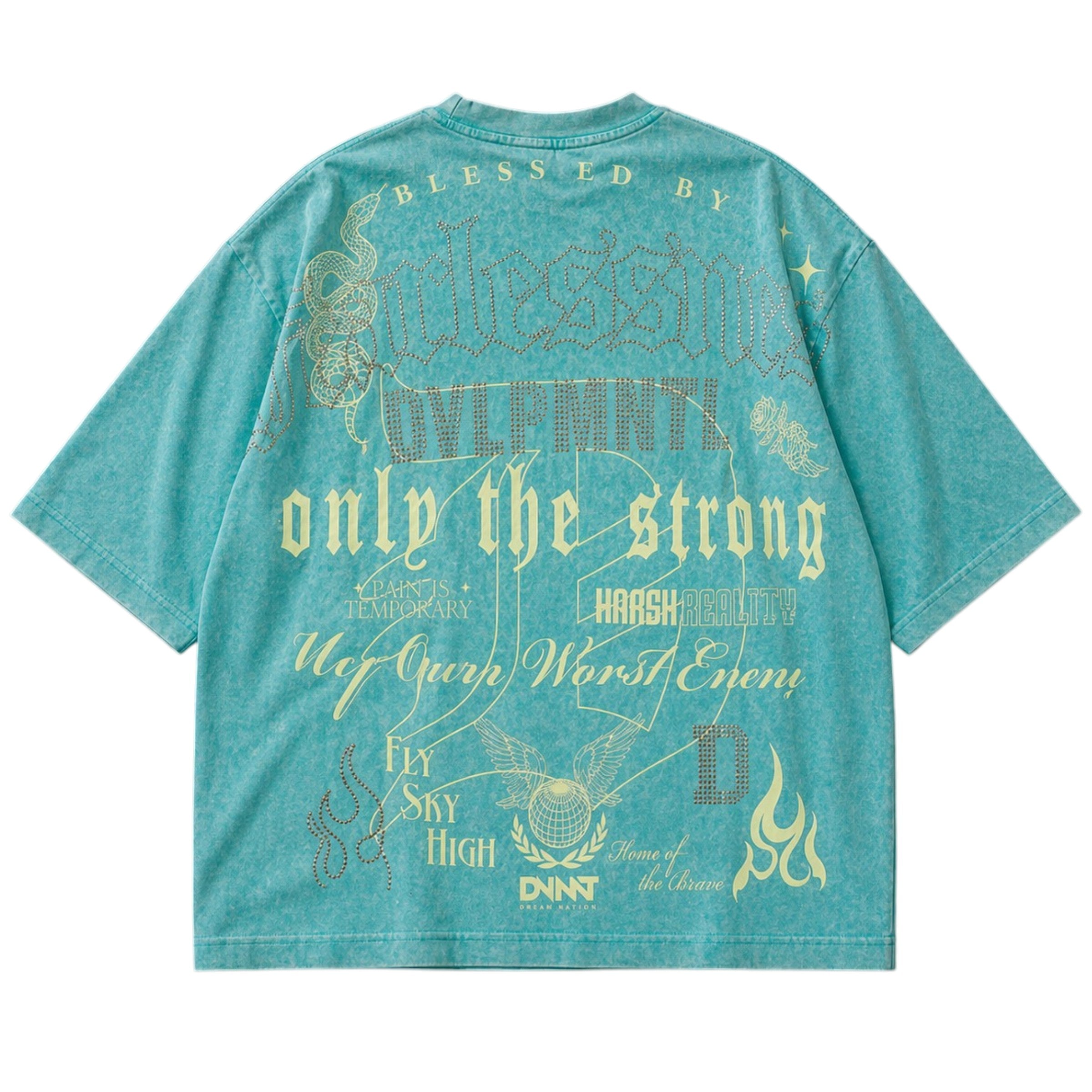 Men's Cropped T-shirt Fearlessness in Jade