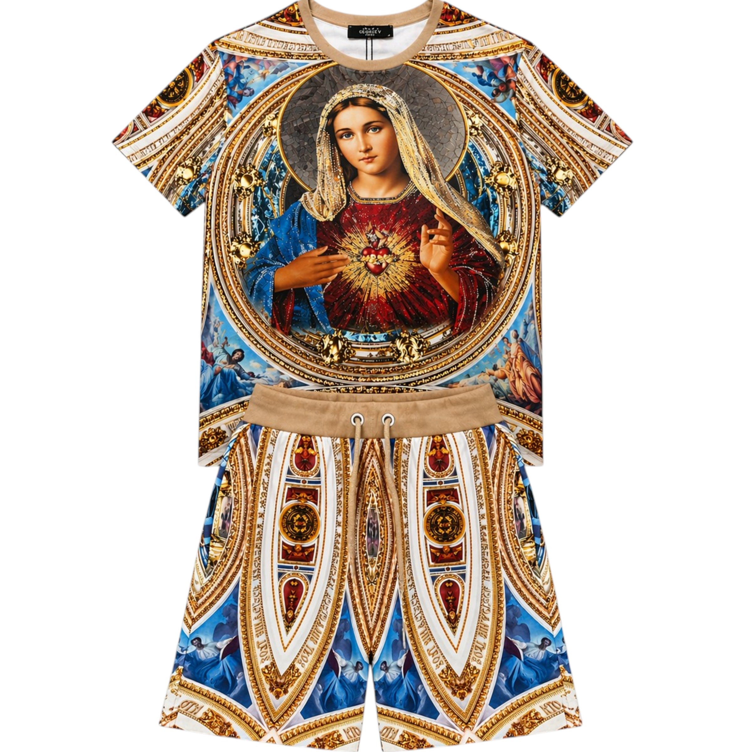 Men's Pure Heart Premium All Over Print With Rhinestones Tee