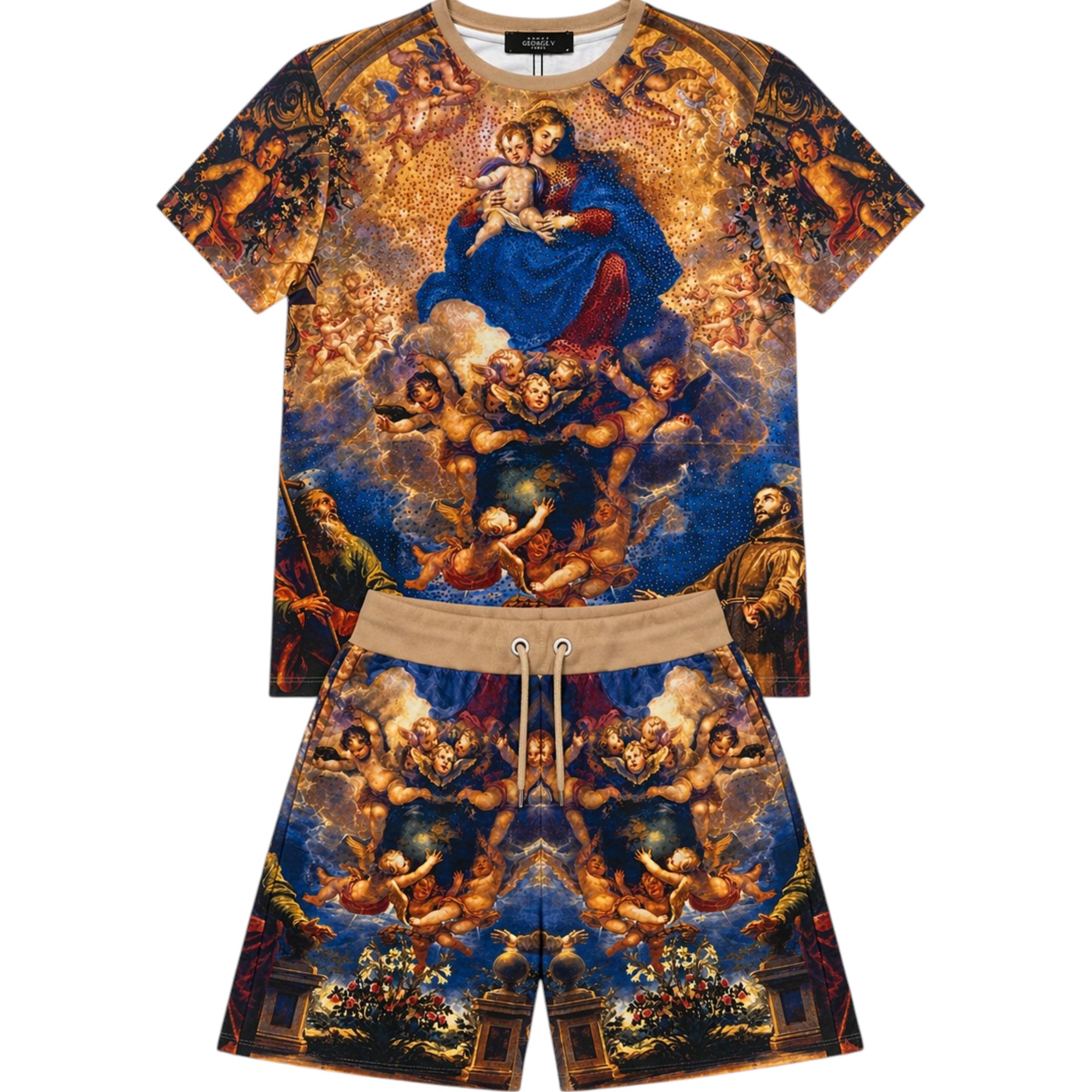 Men's Joy To The World Premium All Over Print With Rhinestones Tee