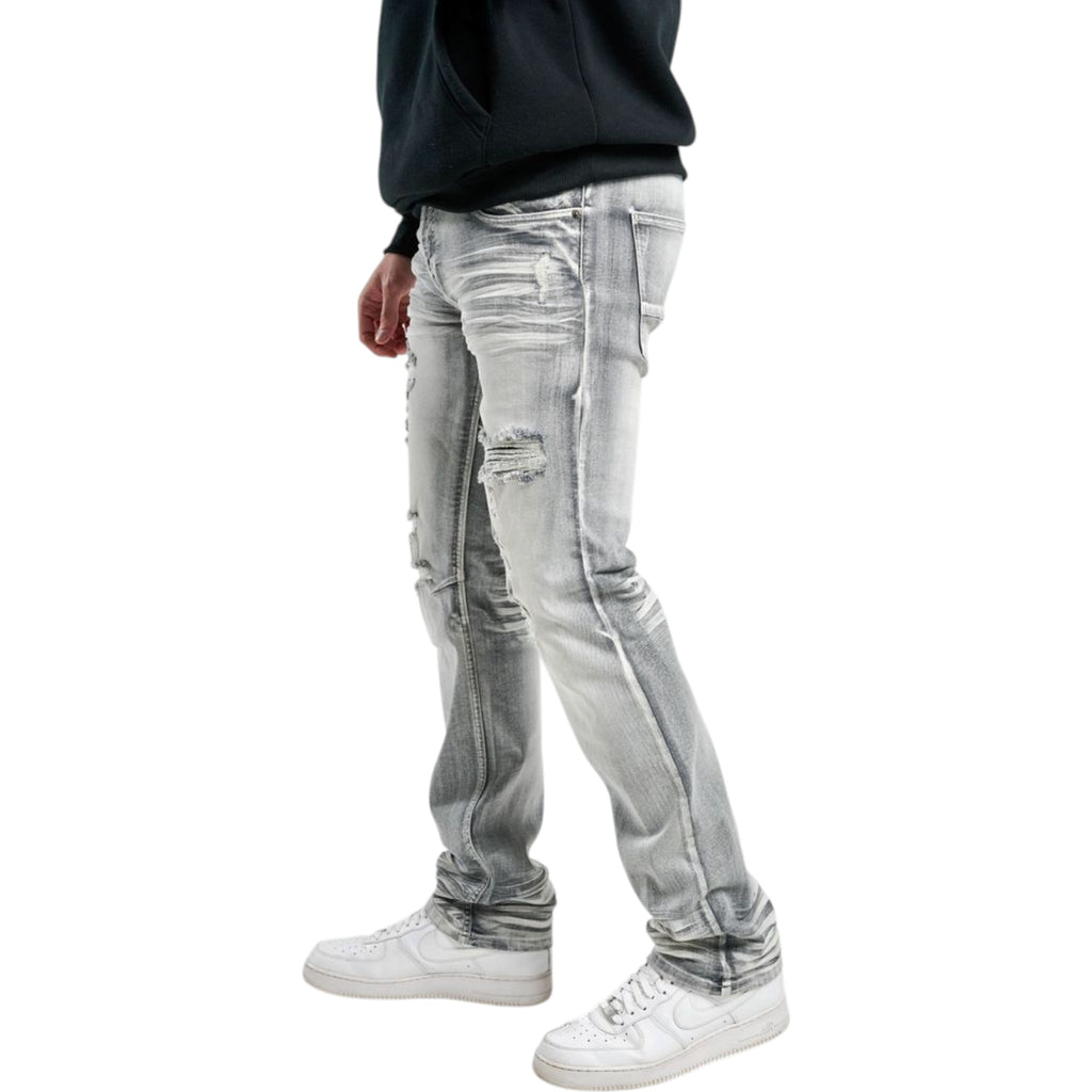 Slim Fit Basic Stretch Denim In Grey