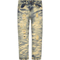 Kids Slim Fit Wild Tiger Distressed Ripple Denim In Ice Tint