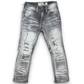 Kids Slim Fit Washed Up Distressed Denim In Gray