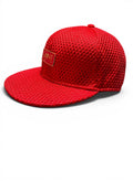 6 Panel Snap back Hat Red Mesh Cap
