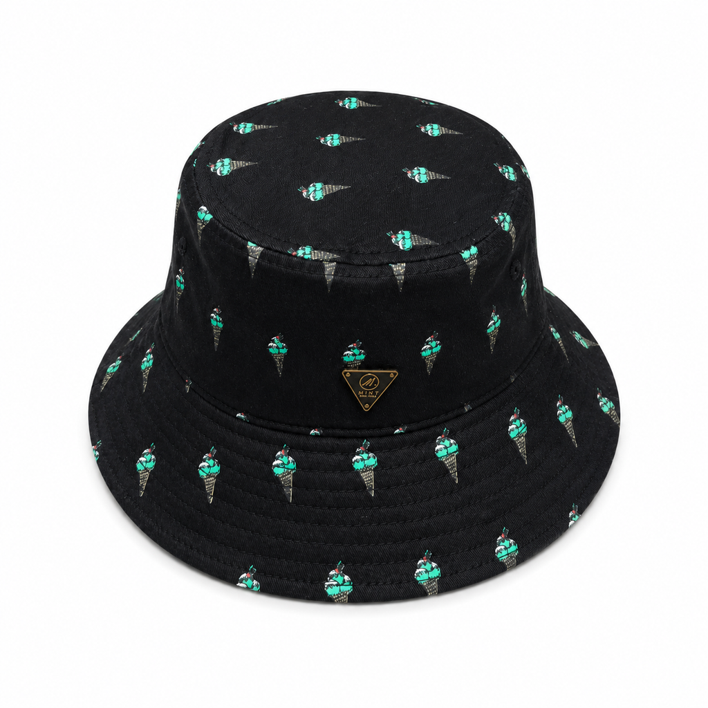 Ice Cream Bucket Hat In Black
