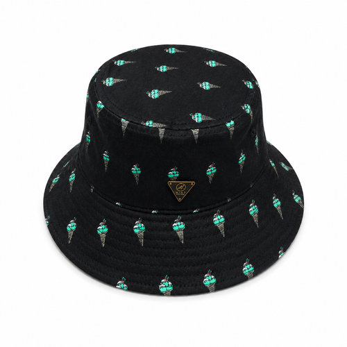 Ice Cream Bucket Hat In Black