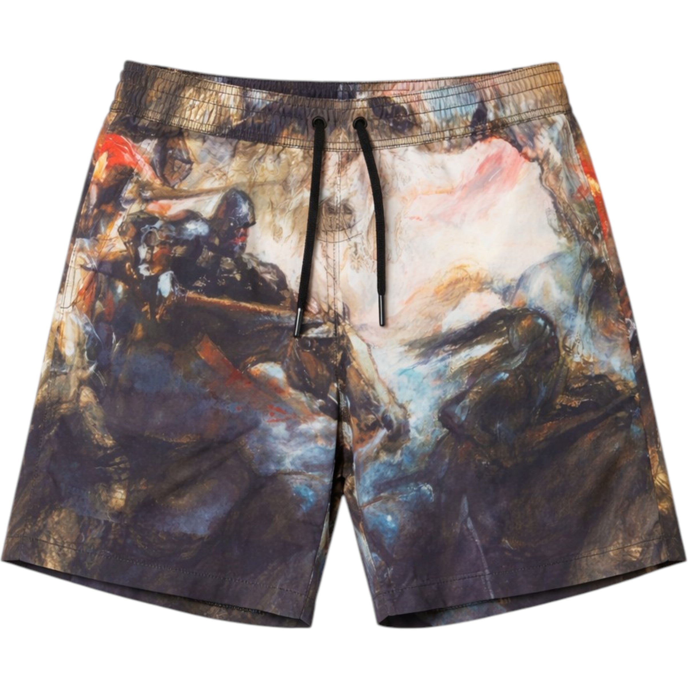 Shorts with artistic design on a white background