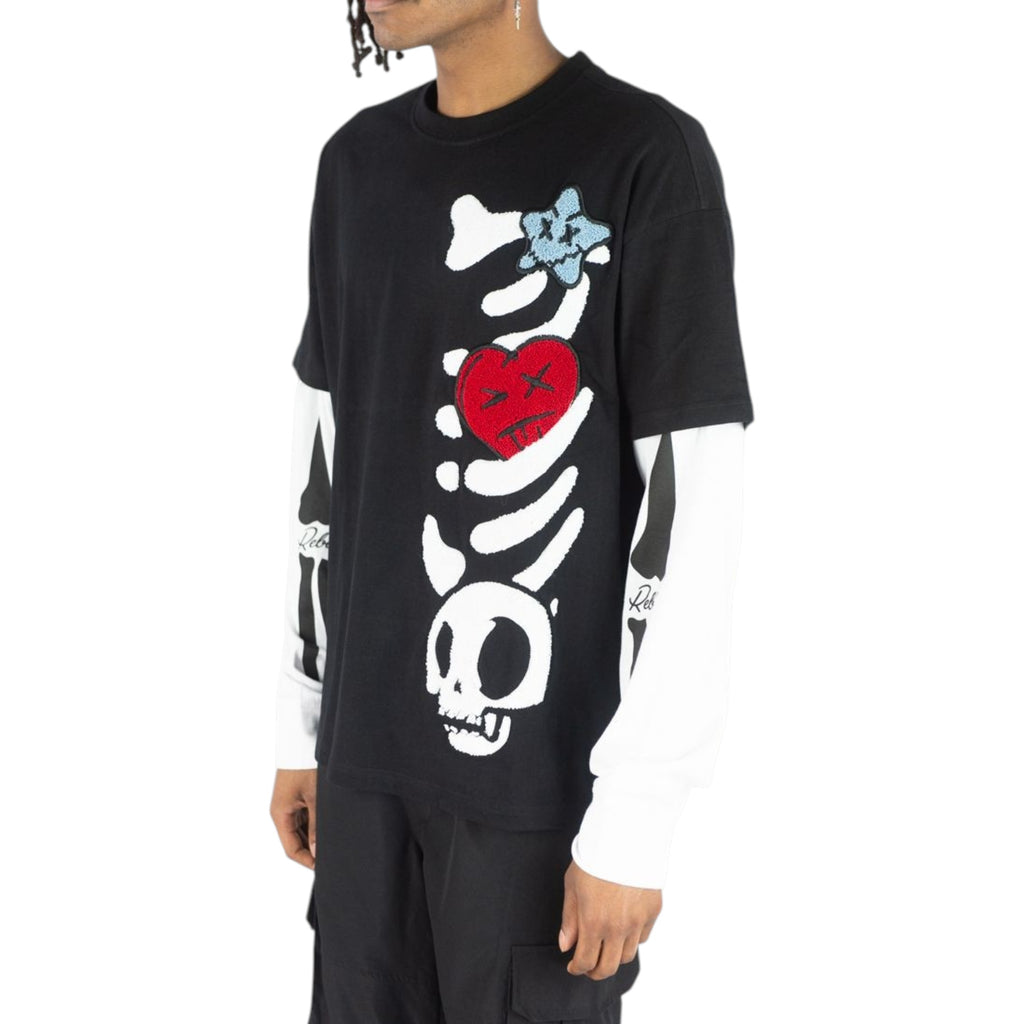 Rebel Minds 'Skeleton Twofer' L/S T-Shirt (Black) 152-242