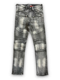 Men's Slim Fit Biker Denim In Black Wash