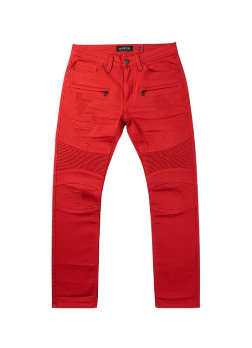 Men's Biker Denim Prado in Red