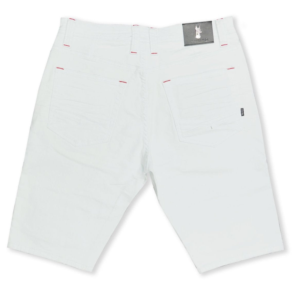 Men's Biker Denim Shorts Willard in White